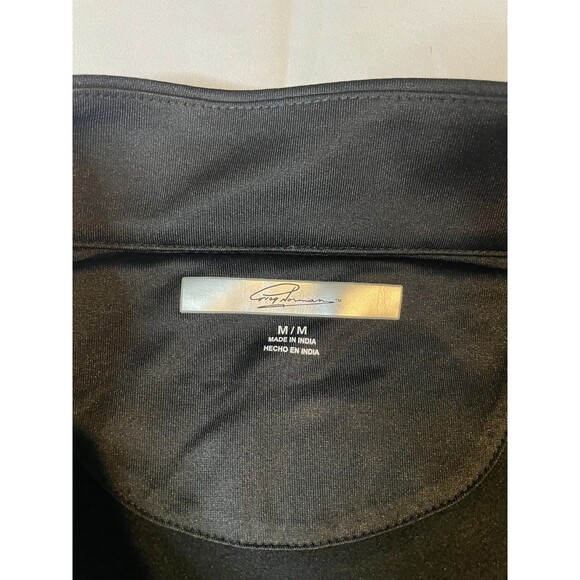 Greg Norman Pullover Shirt Mens Medium Black Quarter Zip Mock Neck Long Sleeve - Picture 3 of 5